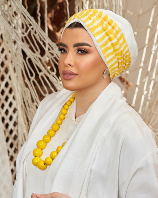 White and yellow Separate Scarf